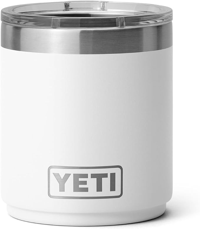 YETI Rambler 10 oz Ceramic Lined Lowball 2.0, Vacuum Insulated with MagSlider Lid, White