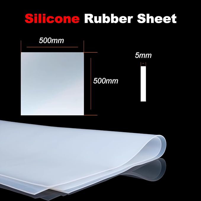 White Silicone Rubber Sheet Silicone Mat Extra Large Mats for Crafts Jewelry Casting Resin Moulds DIY Gaskets and Seals 500x500x5mm