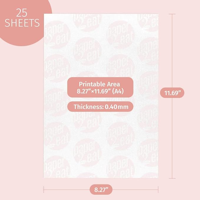 paper2eat edible Wafer Paper Standard Plus - 0.40 mm - 25 count