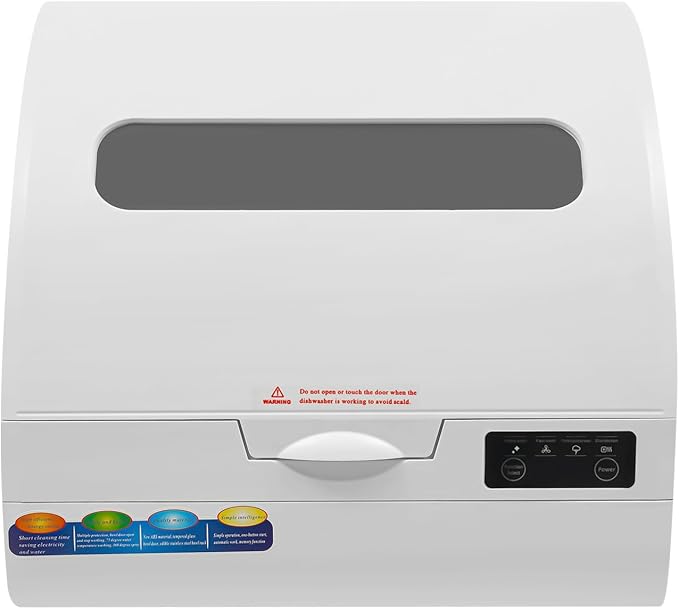 1200W Portable Countertop Dishwasher with 3 Washing Modes, 176℉ High-Temp, No Installation Needed, White Compact Dish Washing Machine for 12-18 Pieces of Cutlery