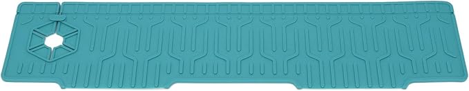 Kitchen Sink Splash Guard, Double Sided Faucet Mat for Kitchen Sink, Silicone Faucet Handle Drip Catcher Tray Mat Silicone Sink Mat, Sink Splash Guard Mat with Adjustable Hole
