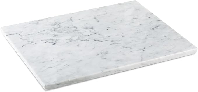 Koville Italian Carrara Marble Cutting Board for Kitchen, 16x20inch Extra Large Hand Crafted Marble Slab for Cheese, Charcuterie, Pastry Board - Wedding Gift, House Warming Gift