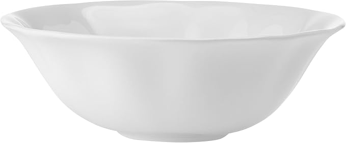Mikasa Elodie Scalloped 12 Piece Bone China Durable Chip Resistant Lightweight Dinnerware Set, Service for 4, White