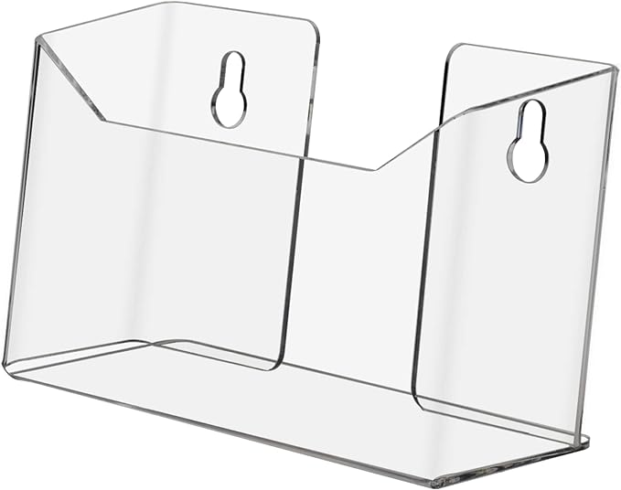Marketing Holders 12 Pack Postcard Display Holder for 6 Inch Wide Literature Clear Acrylic Wall Mount or Countertop Index Card Take One Display Rack Hanging Hardware Included
