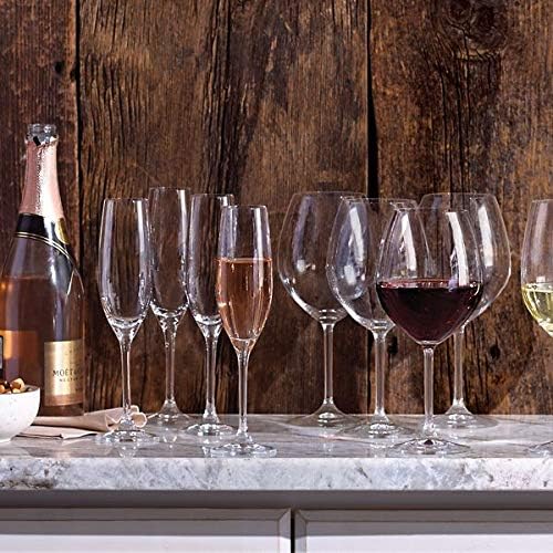 Lenox Champagne Flutes, Tuscany Classics 8 Oz Champagne Glasses Set of 6, 1.5 x 10-inch, Clear European Glass, Stemware, Dishwasher Safe, Wedding Decor, New Years, 8 Oz Flute Glasses (6-Piece)