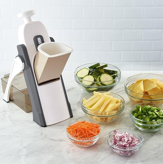 Saker Adjustable Safe Vegetable Slicer,Safe 5-in-1 Mandoline Slicer, Adjustable Vegetable Chopper & Fruit Slicer for Fast Meal Prep, 0.1-8mm Thickness (blue)