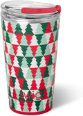 Swig Life 24oz Party Cup, Stackable Insulated Travel Coffee Tumbler with EZ Slider Lid, Cup Holder Friendly Travel, Stainless Steel 24 oz Tumbler, Reusable Mug (Perfect Pines)