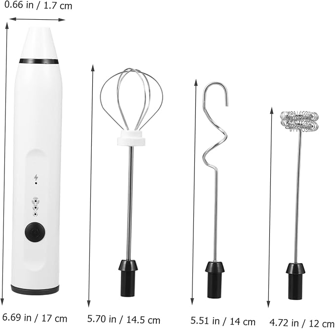 Zerodeko Handheld Electric Foams Maker Automatic Mixer Stirrer Milk Frother Hand Mixer Compact Stainless Steel