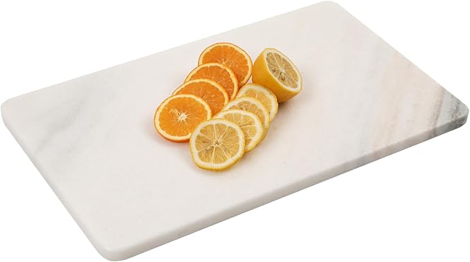 White Marble Cutting Board, 12x20 Inch Large Marble Pastry Board, Stone Slab With Non-Slip Feets-Wedding Gift, Housewarming Gifts, Pack of 1 Piece