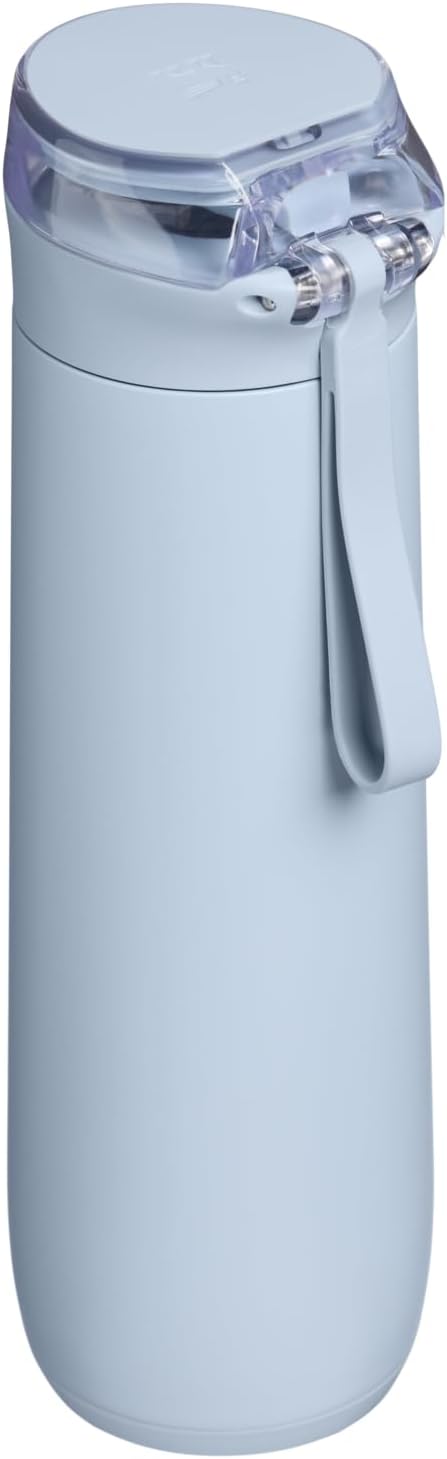 STANLEY Flowstate™ Spring Bottle | Leakproof Water Bottle with Carry Strap & Flip-Top Locking Lid | Insulated Stainless Steel | Fits Most Cup Holders | BPA-Free | 20 oz | Blue Dream Stone