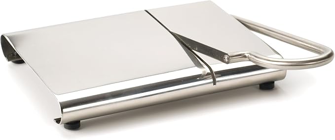 RSVP International Endurance Collection Cheese Slicer, Guillotine Style Sleek Modern Design, Stainless Steel Blade, Non-Skid Feet, Dishwasher Safe, 7x5.25" Base, 4" Blade