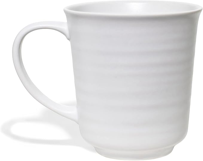 Elanze Designs White Matte Glaze Finish 17 ounce Stoneware Coffee Cup Mugs Set of 4
