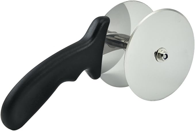 Stainless Steel Double Wheel Vegetable Cutter, Pizza Wheel With Sharp Blade For Cutting Shells, Pies, Cheese, with Built-in Finger Guard & Non-Slip Plastic Handle, Dishwasher Safe (1 pc)