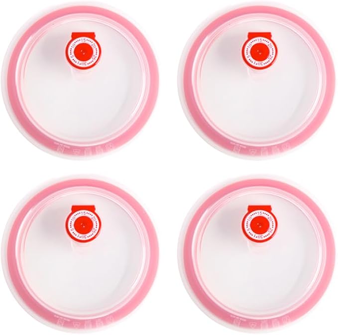 4Pcs Silicone Replacement Lid for Ceramic Bowls - Leak-Proof Microwave Safe Food Covers with Cooling Vent Keep Food Fresh in Kitchen Home and Refrigerator - Suit for 4.53Inch