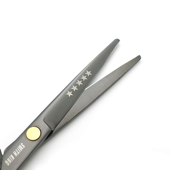 5.5 Inches Hair Cutting Scissors Set with Razor Combs Lether Scissors Case,Hair Cutting Shears Hair Thinning Shears for Personal and Professional (Grey)