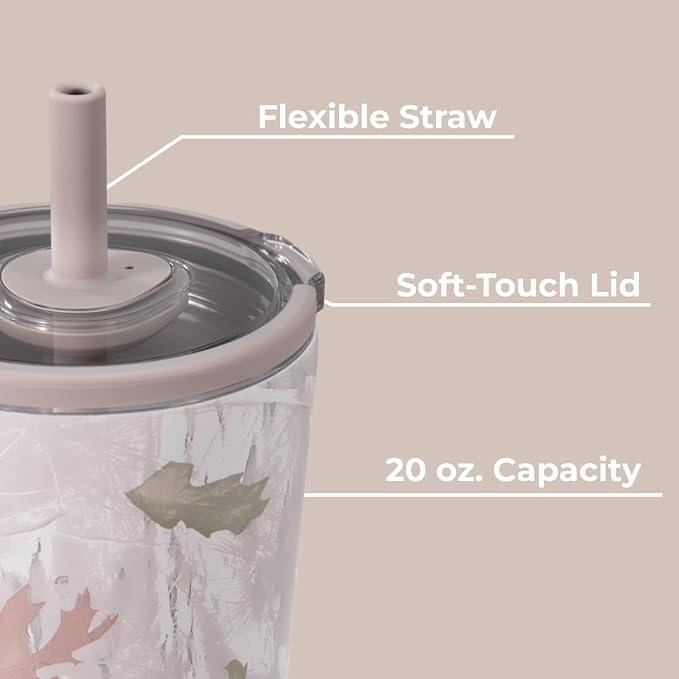 HydroJug Everyday Tumbler 20 oz, Ceramic-Lined Straw Cup, Camo