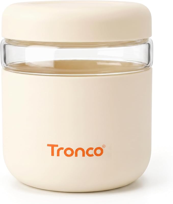 Tronco 32 oz Glass Food Storage & Lunch Bowl Containers with Airtight Lids | Leak & Spill Proof Meal Prep Container with Silicone Sleeve, Microwave & Dishwasher Safe, Soup & Stew, Office Lunch,BPA-Free