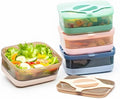 Bento Lunch Box Pack of 4 Leakproof Salad and Meal Prep 3 Cups 25.5oz Container Twistlock Lid Reusable Portable, Microwave and Dishwasher Safe BPA-Free For Work