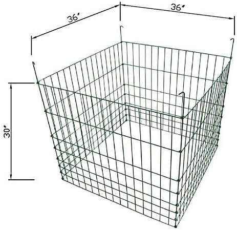 Garden Wire Compost Bin 36x36x30 inches, Green, Garden Bed Fencing