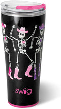 Swig Life 32oz Insulated Tumbler, Halloween Travel Coffee Tumbler with Lid, Cup Holder Friendly Travel Coffee Mug, Stainless Steel, 32 oz, Reusable Insulated Mug with Lid (Let's Go Ghouls)