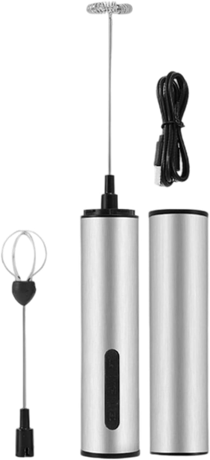 Rechargeable Milk Frother Handheld Electric Foam Maker Whisk Drink Mixer Foamer for Latte Cappuccino Ergonomic Design Hand Mixer