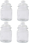 4pcs Storage Bins Lids Glass Storage Jars for Food Prep Containers Compact