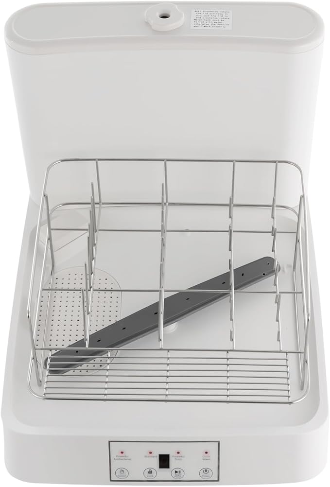 Portable Countertop Dishwasher, Mini Automatic Dishwashing with 1.59Gal Water Tank & 360° Rotating Spray & 3 Washing Programs, Counter top Dishwash for Apartments, Dorms, RVs