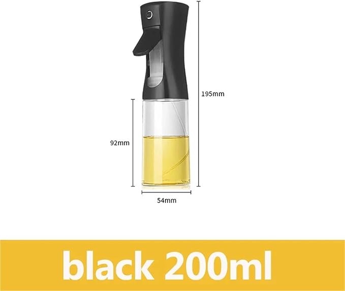 Oil Sprayer, 3pcs 200/300/500ml Oil Spray Bottle BBQ Cooking Sprayer Kitchen Baking Empty Vinegar Dispenser,for Kitchen, Air Fryer(200ml black)