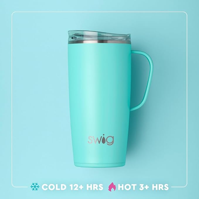 Swig Life 22oz Travel Mug, Insulated Tumbler with Handle and Lid, Cup Holder Friendly, Dishwasher Safe, Stainless Steel, Insulated Mug with Lid, Nurse Gifts for Women (Scrub Life)