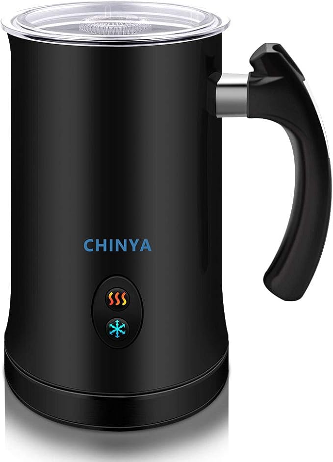 Milk Frother,CHINYA Electric Milk Frother Soft Foam Maker for Hot and Cold Milk Froth, Cappuccino, Coffee, Latte, Automatic Steamer,Stainless Steel Warmer, Double Wall, Non-Stick, Strix