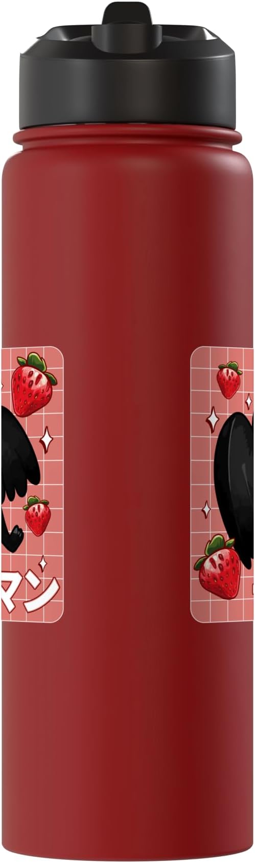 Cryptid Mothman Lover Kawaii Strawberry Milk Shake Carton Stainless Steel Insulated Water Bottle
