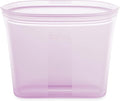 Zip Top Reusable Food Storage Bags | Sandwich Bag [Lavender] | Silicone Meal Prep Container | Microwave, Dishwasher and Freezer Safe | Made in the USA