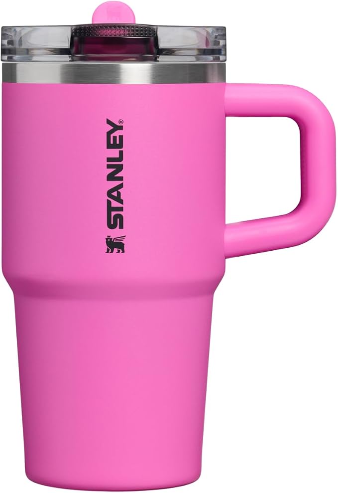 STANLEY Quencher ProTour Flip Straw Tumbler with Leakproof Lid 20 oz | Built-in Straw and Handle | Cup Holder Compatible for Travel | insulated Stainless Steel Cup | BPA-Free | Hot Pink