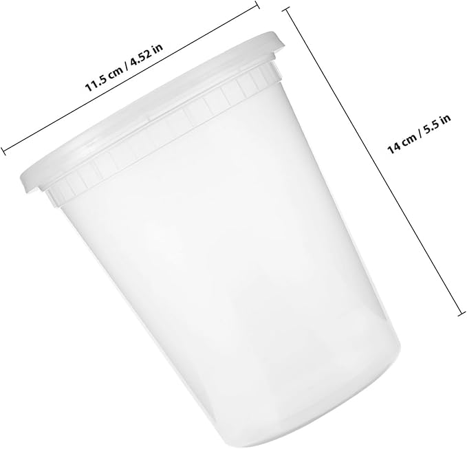 30pcs 32oz (960ml) Plastic Takeout Soup Containers with Lids, Thickened Disposable Food Storage Bowls for Meal Prep, Portable Food Packing Cups for Soups, Desserts, and Condiments