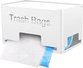 STWWO Large Trash Bag Holder, Garbage Bag Dispenser Roll Holder, White | Trash Bag Storage Organizer for Kitchen Laundry Room Under Sink, Metal Trash Bag Holder Dispenser Wall Mounted /Freestanding