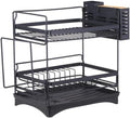 2 Tier Over Sink Dish Drying Rack Stainless Steel Kitchen Dish Drainer Organizer