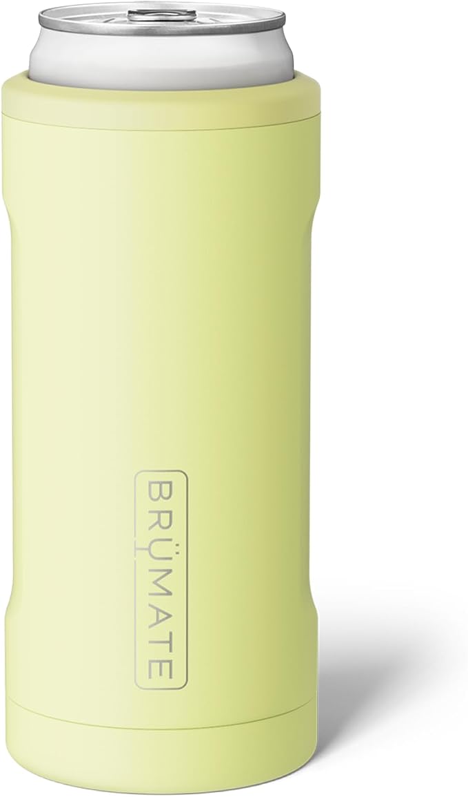 BrüMate Hopsulator Slim Can Cooler Insulated for 12oz Slim Cans | Skinny Can Insulated Stainless Steel Drink Holder for Hard Seltzer, Beer, Soda, and Energy Drinks (Prickly Pear)