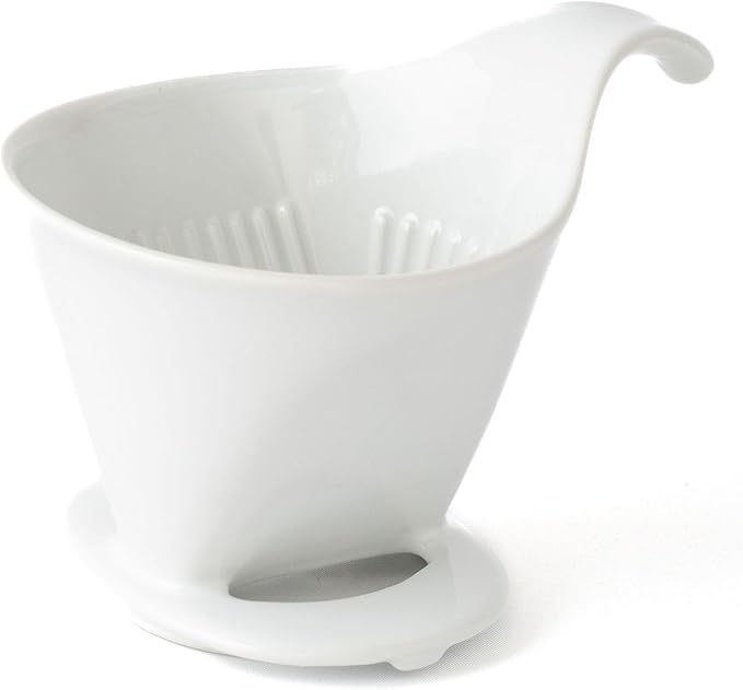 Zero Japan - Bee House Pour Over Coffee Dripper - Lead-Free & Cadmium-Free Ceramic Coffee Maker with Elegant Peek Hole, Drip Cone Brewer Coffee Gifts, Brewing Accessories - White, Standard Size