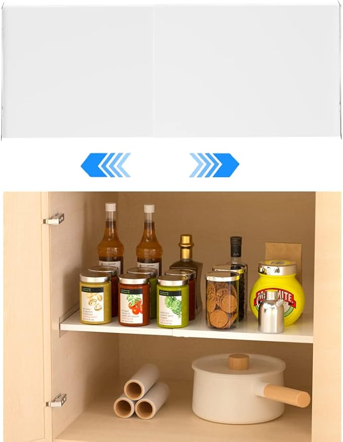 Closet Shelf Organizer, Adjustable Wardrobe Shelves Organizer System, Metal Shelf for Kitchen Cabinet Wardrobe Cupboard 11.8''W