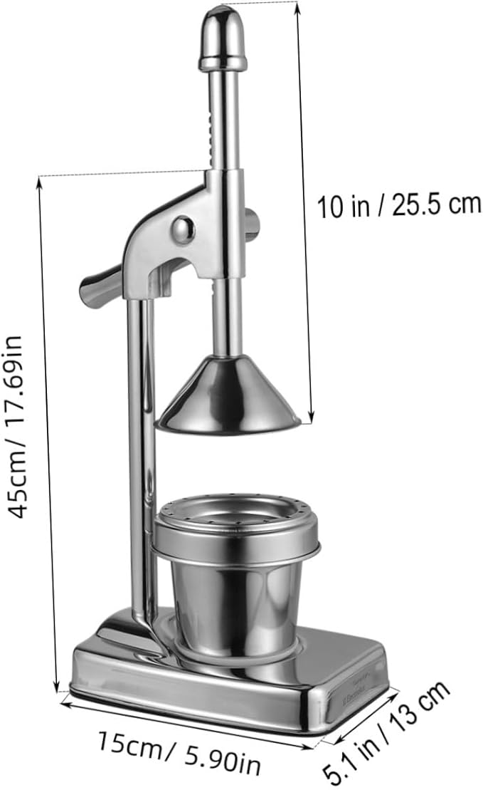 PRETYZOOM Manual Juicer Machine Fruit Vegetable Press Stainless Steel No Electricity Needed
