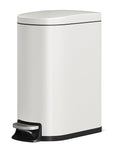 GarveeHome 13 Gal / 50 L Stainless Steel Kitchen Trash Can with Lid, Slim Step-On Garbage Bin, Large Rustproof Metal Trash Can with Soft Close, Inner Bucket & Rear Handle, White