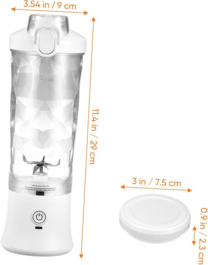 Portable Juicer Cup Mini Blender for Fresh Juice Easy Operation with Transparent Body for Travel and Home Use for Smoothies and Healthy Drinks