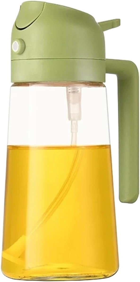 Oil Sprayer, 2-in-1 Sprayer Pourer Oil Empty Bottle Plastic Container Dispenser Vaporizer Kitchen Barbecue Camping Cooking Utensils,for Kitchen, Air Fryer(1Pcs Green)