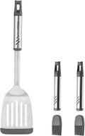 Silicone Slotted Turner Fish Spatulas for Nonstick Cookware, and Silicone Pastry Brush for Baking Barbecue, Comfortable Grip, Dishwasher Safe