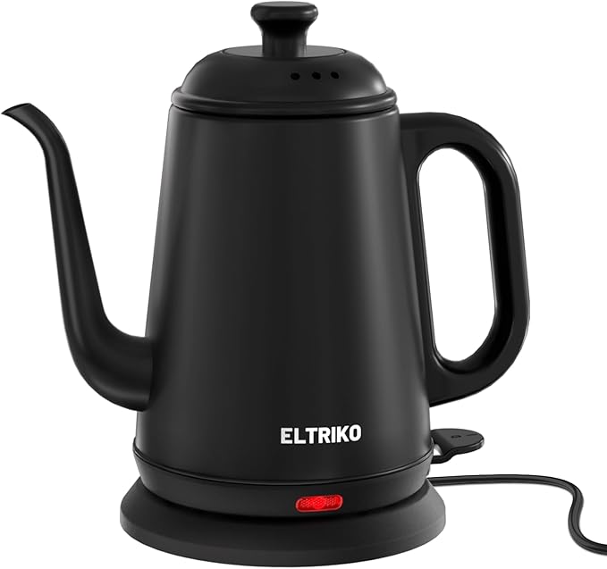 Gooseneck Electric Kettle for Coffee & Tea (Black) | 1L Capacity, 1000W Fast Heating, Stainless Steel, Auto Shut-Off, Boil-Dry Protection, BPA-Free