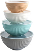 Nordic Ware Prep and Serve Mixing Bowls Set, 8-Piece, Earth-Tones