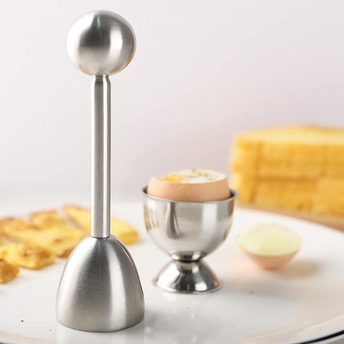 Egg Cracker Topper Set of 13 Egg Cups for Soft Boiled Eggs Tool Set Includes 1 Egg Topper Cracker 6 Egg Cups 6 Spoons (egg cup 13)