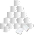 MR.R Set of 16 Sublimation Blanks Dishwasher White Ceramic Coffee Mugs 11oz Blank Ceramic Classic Drinking Cup Mug For Milk Tea Cola Water