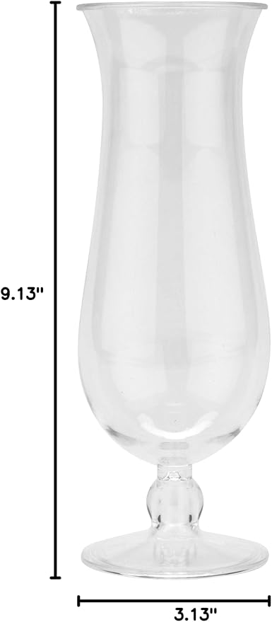 G.E.T. HUR-20-CL Clear PC Plastic Hurricane Glasses, 20 Ounce (Pack of 12)