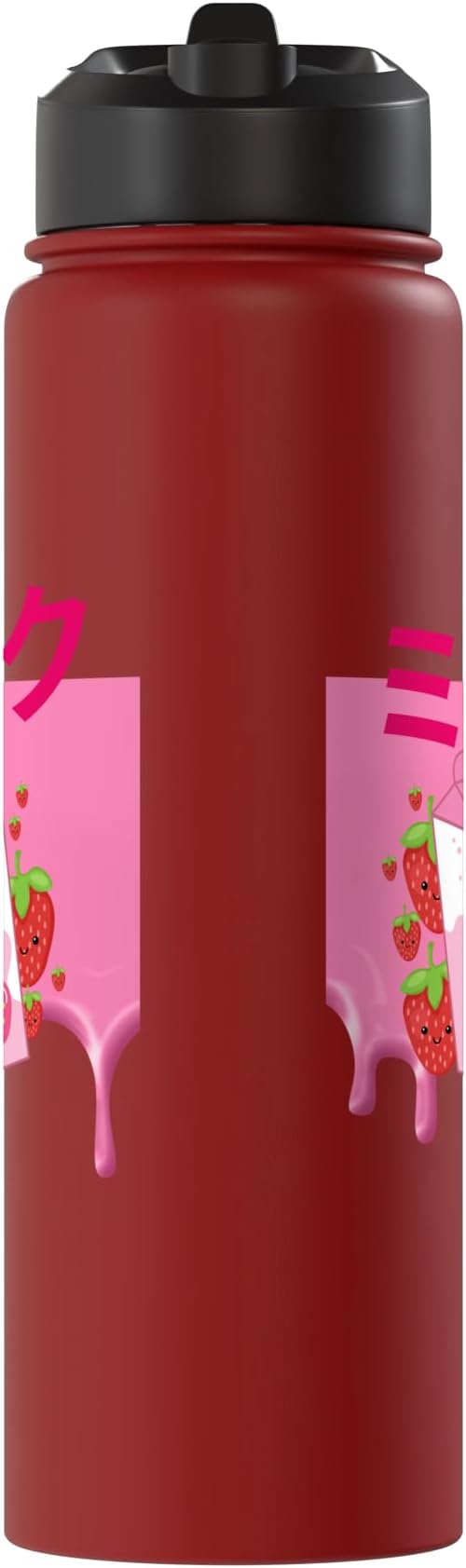 Retro 90s Japanese Kawaii Strawberry Milk Shake Carton Funny Stainless Steel Insulated Water Bottle
